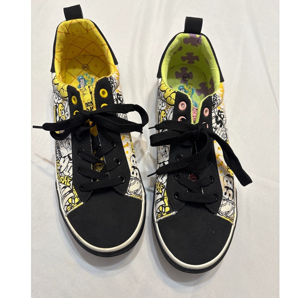 SpongeBob SquarePants Patrick Star Mismatched Low Top Sneakers Black Yellow 10.5